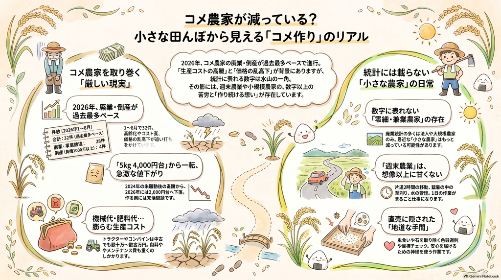 米農家の廃業、過去最多ペースに。小さく稲作している私が思うこと