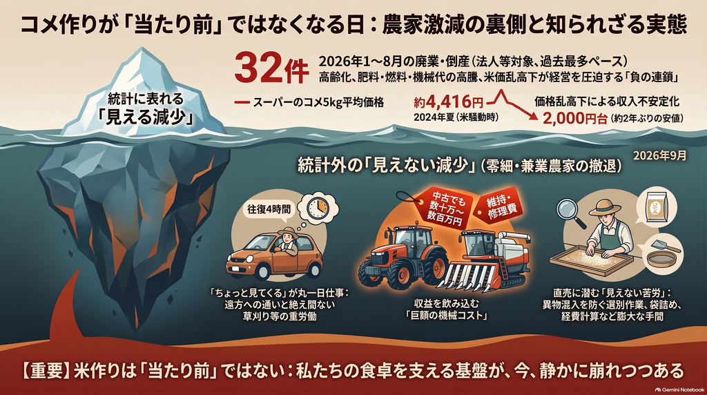 米農家の廃業、過去最多ペースに。小さく稲作している私が思うこと